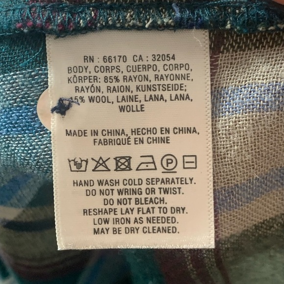 Anthropologie Akemi + Kin Lucie Plaid Tunic Button Front Top - Picture 6 of 10